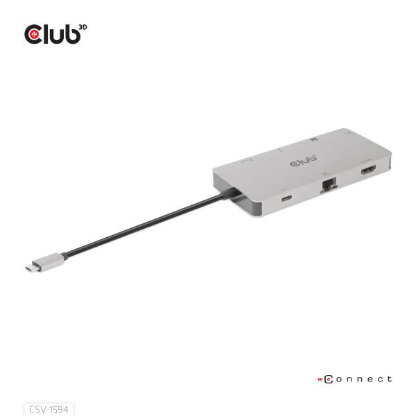 CLUB3D HUB USB GEN1 TYPE-C 9-in-1, HDMI, VGA, 2x USB Gen1 TYPE-A, RJ45, SD/Micro SD, USB Gen1 Type-C [CSV-1594]