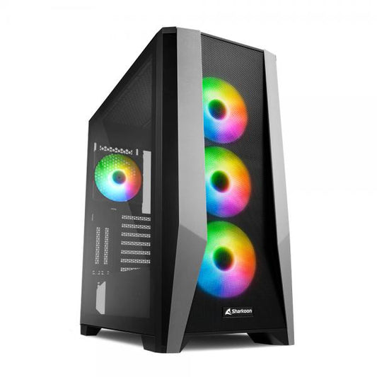 SHARKOON CASE TG7M RGB ATX VIDRIO TEMPLADO, 7 RANURAS DE EXPANSIÓN, VENTILADOR FRONTAL 3X120MM, VENTILADOR TRASERO 1X120MM [TG7M RGB]