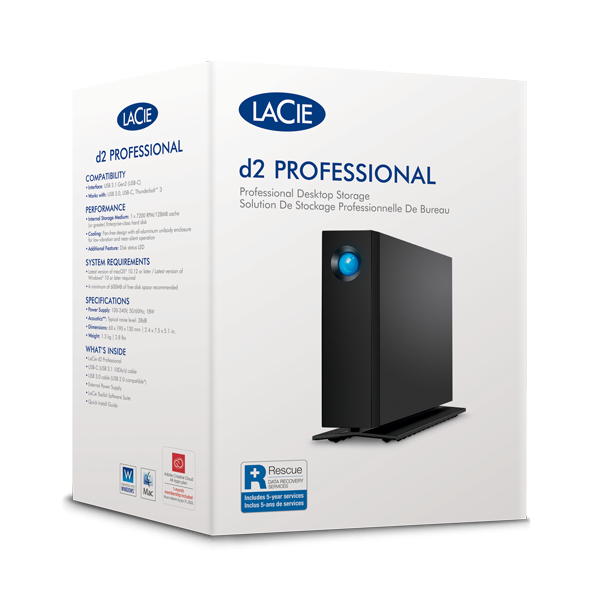 LaCie d2 Professional disco rigido esterno 20 TB Nero [STHA20000800]