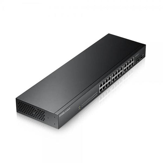 ZYXEL SWITCH MANAGED 24 PORTE GIGABIT + 2 PORTE SFP GIGABIT, SUPPORTO IPV6, VLAN, DESIGN SENZA VENTO [GS1900-24-EU0102F]