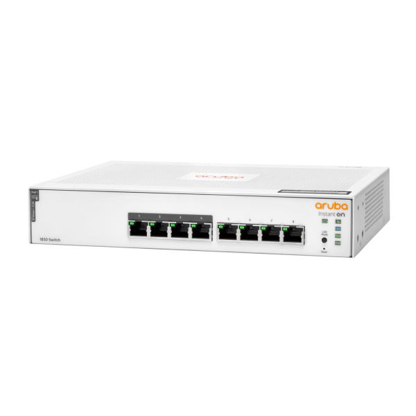 Aruba Instant On 1830 8G 4p Class4 PoE 65W Administrado L2 Gigabit Ethernet (10/100/1000) Compatible con alimentación a través de Ethernet (PoE) 1U [JL811A#ABB]