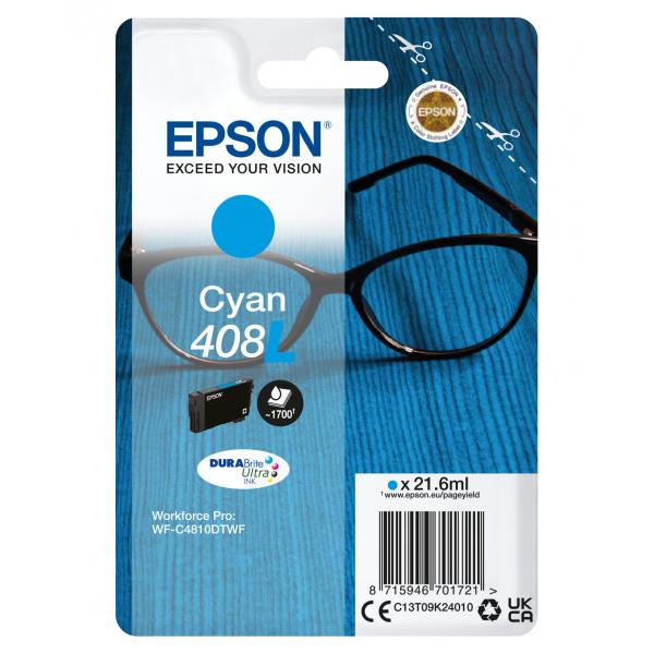 Epson Singlepack Cyan 408L DURABrite Ultra Ink [C13T09K24010]