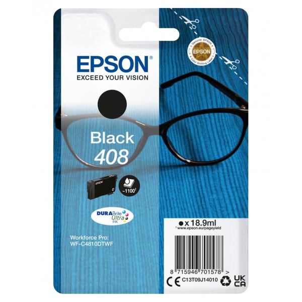 Epson Singlepack Black 408 DURABrite Ultra Ink [C13T09J14010]