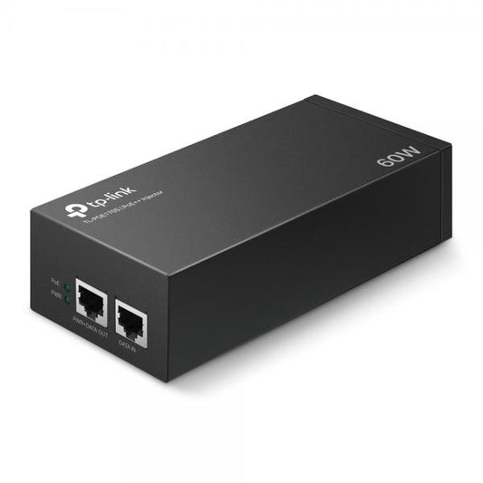 TP-Link - POE170S - PoE++ Injector Adapter, 1x Gigabit PoE Port, 1x Gigabit Non-PoE Port, 802.3bt/at/af Compliant, 60 W PoE Power, Data and Power Carried over The Same Cable Up to 100 Meters [POE170S]