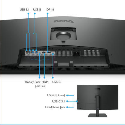 PD3205U - 32 inch - 4K Ultra HD IPS LED Monitor - 3840x2160 - Pivot / HAS / Speakers [9H.LKGLA.TBE] 