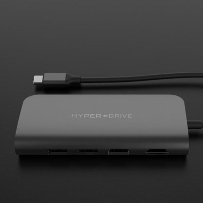 HIPER DRIVE HUB USB-C POWER 9 IN 1 PER MACBOOK, CHROMEBOOK E PC [HD30F-GRAY]