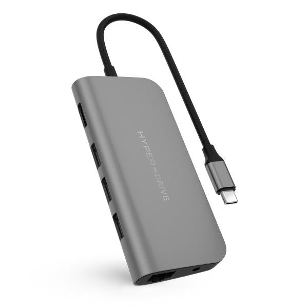 HIPER DRIVE HUB USB-C POWER 9 IN 1 PER MACBOOK, CHROMEBOOK E PC [HD30F-GRAY]