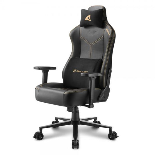 Sharkoon SGS30 Sedia per gaming universale Sedia imbottita tappezzata Beige, Nero [SKILLERSGS30BLACK/BEIGE]