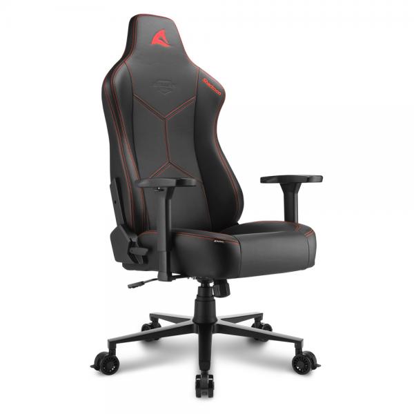 Sharkoon SGS30 Sedia per gaming universale Sedia imbottita tappezzata Nero, Rosso [SKILLERSGS30BLACK/RED]