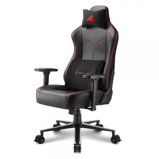 Sharkoon SGS30 Sedia per gaming universale Sedia imbottita tappezzata Nero, Rosso [SKILLERSGS30BLACK/RED]