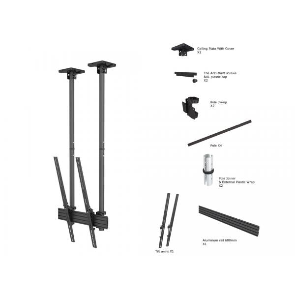 ITB MB6133 Supporto TV a parete 2,54 m (100") Nero [MB6133]