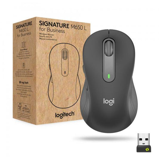 Logitech Signature M650 for Business mouse Mano destra RF senza fili + Bluetooth Ottico 4000 DPI [910-006348]