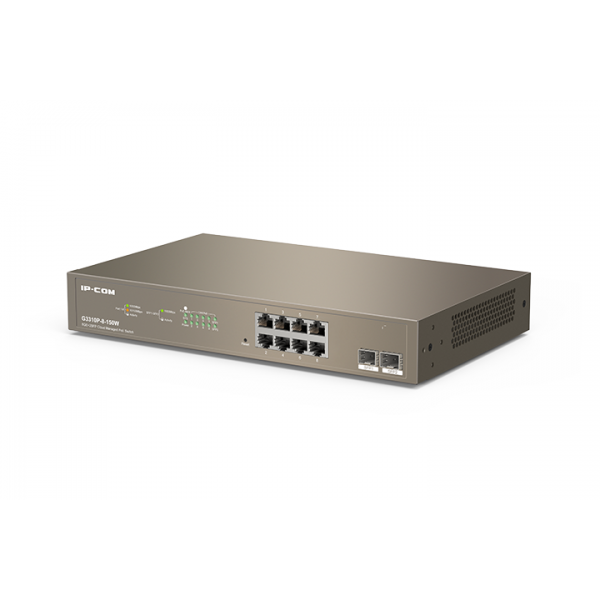 IP-COM Networks G3310P-8-150W switch di rete Gestito L2 Gigabit Ethernet (10/100/1000) Supporto Power over Ethernet (PoE) Grigio [G3310P-8-150W]