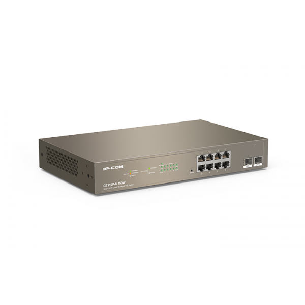 IP-COM Networks G3310P-8-150W switch di rete Gestito L2 Gigabit Ethernet (10/100/1000) Supporto Power over Ethernet (PoE) Grigio [G3310P-8-150W]