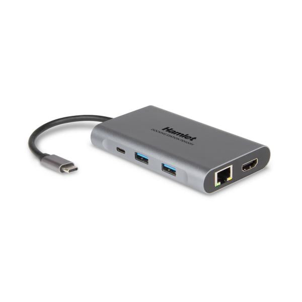 Hamlet HDKC-PD400H replicatore di porte e docking station per notebook Cablato USB 3.2 Gen 1 (3.1 Gen 1) Type-C Grigio [HDKC-PD400H]