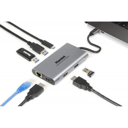 Hamlet HDKC-PD400H replicatore di porte e docking station per notebook Cablato USB 3.2 Gen 1 (3.1 Gen 1) Type-C Grigio [HDKC-PD400H]