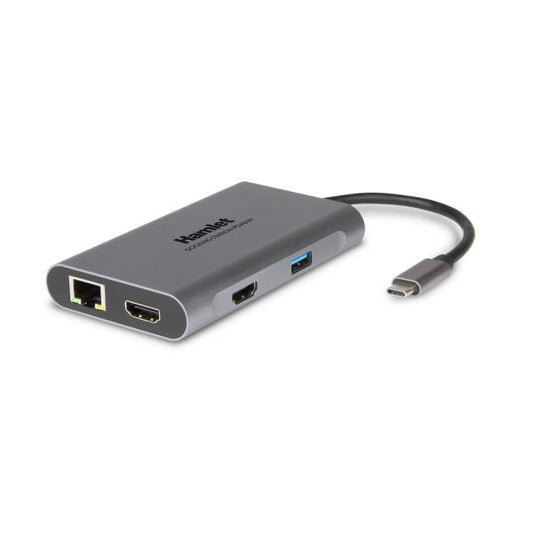 Hamlet HDKC-PD400H replicatore di porte e docking station per notebook Cablato USB 3.2 Gen 1 (3.1 Gen 1) Type-C Grigio [HDKC-PD400H]