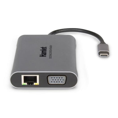 Hamlet HDKC-PD400V Port Replicator and Notebook Docking Station Wired USB 3.2 Gen 1 (3.1 Gen 1) Type-C Gray [HDKC-PD400V]