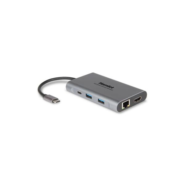 Hamlet HDKC-PD400D replicatore di porte e docking station per notebook Cablato USB 3.2 Gen 1 (3.1 Gen 1) Type-C Grigio [HDKC-PD400D]