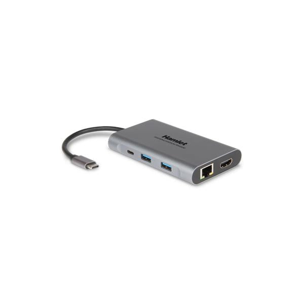 Hamlet HDKC-PD400D Port Replicator and Notebook Docking Station Wired USB 3.2 Gen 1 (3.1 Gen 1) Type-C Gray [HDKC-PD400D]