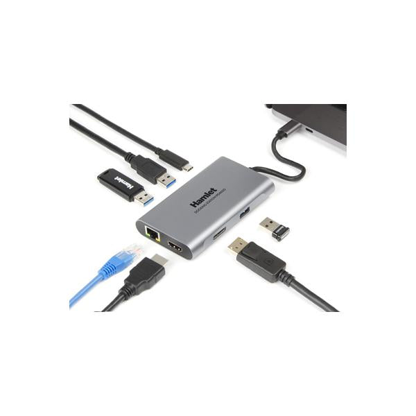 Hamlet HDKC-PD400D replicatore di porte e docking station per notebook Cablato USB 3.2 Gen 1 (3.1 Gen 1) Type-C Grigio [HDKC-PD400D]