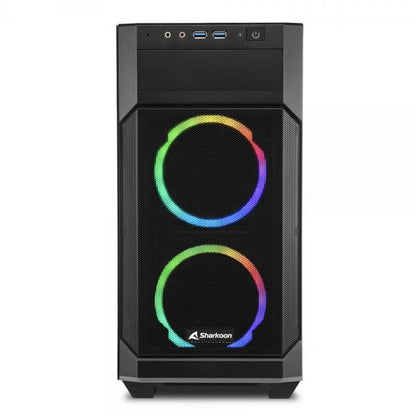 SHARKOON CASE MICRO-ATX 2XUSB 3.0, VETRO TEMPERATO, 2X120MM FAN FRONT, 1X120MM FAN REAR, 4 SLOT ESPA [V1000 RGB]