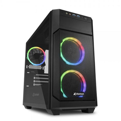 SHARKOON CASE MICRO-ATX 2XUSB 3.0, VETRO TEMPERATO, 2X120MM FAN FRONT, 1X120MM FAN REAR, 4 SLOT ESPA [V1000 RGB]