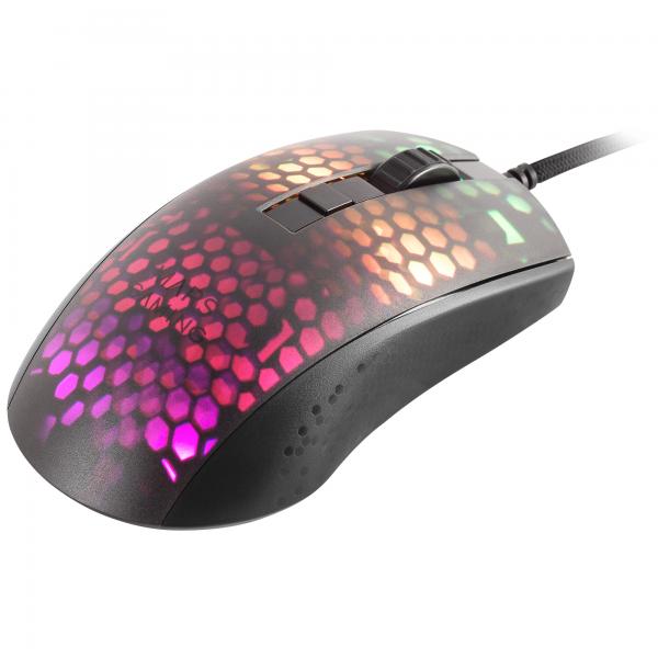 MARSGAMING RATÓN GAMING MMR NEGRO 12800DPI EXT-LIGHT 58gr RGB PARACORD SOFT [MHMMR] 