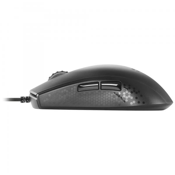 MARSGAMING RATÓN GAMING MMR NEGRO 12800DPI EXT-LIGHT 58gr RGB PARACORD SOFT [MHMMR] 