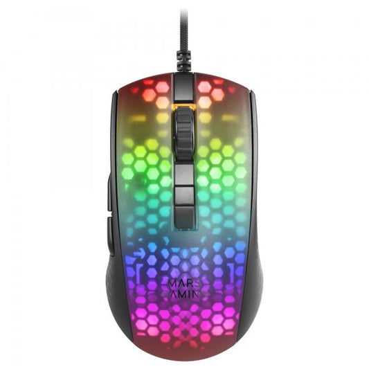 MARSGAMING GAMING MOUSE MMR BLACK 12800DPI EXT-LIGHT 58gr RGB PARACORD SOFT [MHMMR]