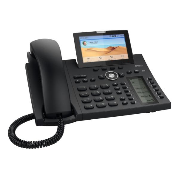 Snom D385N Enterprise IP Phone Black: 12 SIP accounts, 2 PoE Gigabit ports, 12 physical keys, 24 BLF. D385 version WITHOUT BLUETOOTH. (PSU not included) 00004600 [00004600]