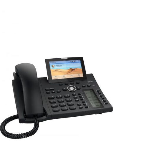 Snom D385N Enterprise IP Phone Black: 12 SIP accounts, 2 PoE Gigabit ports, 12 physical keys, 24 BLF. D385 version WITHOUT BLUETOOTH. (PSU not included) 00004600 [00004600]