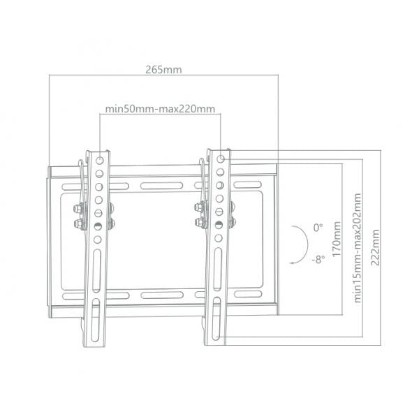 ITB CEEW1506 Soporte de pared para TV 109,2 cm (43") Negro [CEEW1506]