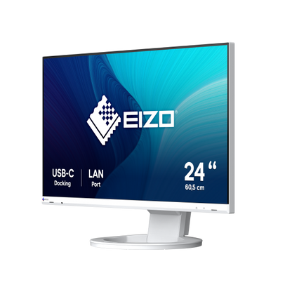 EIZO MONITOR 24,1 LED IPS 16:9 FHD 5MS 250 CDM, DP/HDMI, PIVOT, HUB USB-C, FLEXSCAN EV2490-WT, BIANC [EV2490-WT]