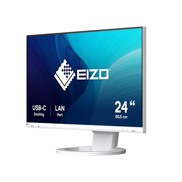 EIZO MONITOR 24.1 LED IPS 16:9 FHD 5MS 250 CDM, DP/HDMI, PIVOT, HUB USB-C, FLEXSCAN EV2490-WT, BLANCO [EV2490-WT]