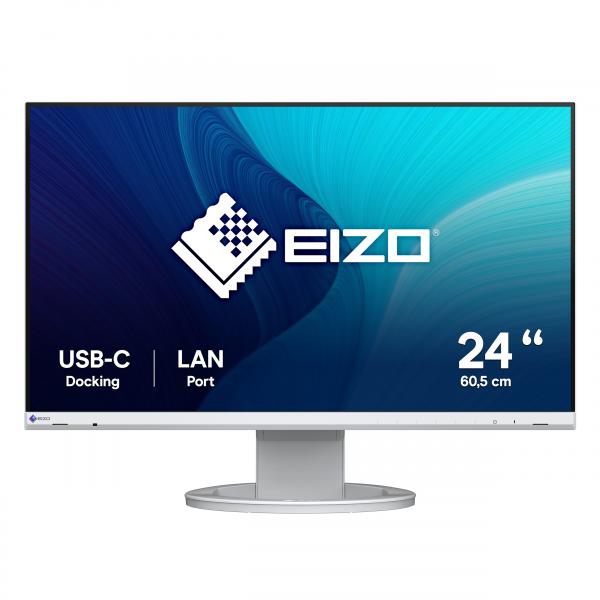 EIZO MONITOR 24,1 LED IPS 16:9 FHD 5MS 250 CDM, DP/HDMI, PIVOT, HUB USB-C, FLEXSCAN EV2490-WT, BIANC [EV2490-WT]