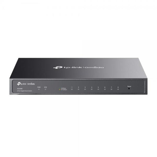 TP-Link - SG2008 - 8-port Pure-Gigabit Desktop Smart Switch, 8 10/100/1000Mbps RJ45 ports, Tag-based VLAN, STP/RSTP/MSTP, IGMP V1/V2/V3 Snooping, DHCP Filtering, 802.1P QoS, Rate Limiting, V [SG2008]