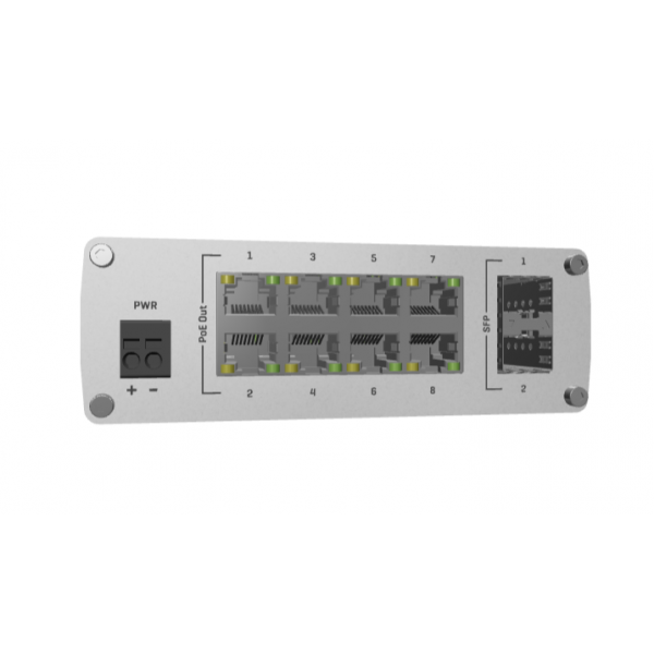 Teltonika - TSW200 Switch 8 porte PoE+ unmanaged con 2 porte SFP, 240W di power budget (without Din Rail) TSW200 [TSW200]