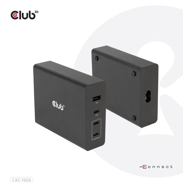 CLUB3D TRAVEL CHARGER 132W GAN TECHNOLOGY, FOUR PORT USB TYPE-A AND -C, POWER DELIVERY(PD) 3.0 SUPPO [CAC-1906]