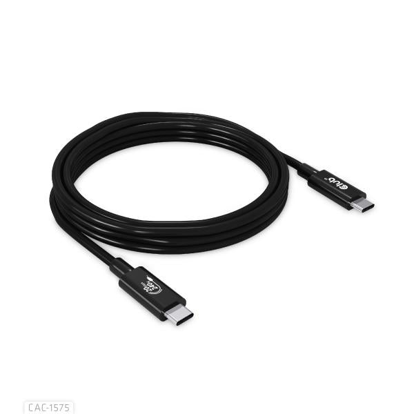 CLUB3D USB4 GEN2X2 TYPE-C BI-DIRECTIONAL CABLE 4K60HZ,DATA 20GBPS, PD 240W(48V/5A) EPR M/M 2M/6.56FT [CAC-1575]