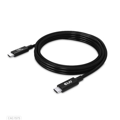 CLUB3D USB4 GEN2X2 TYPE-C BI-DIRECTIONAL CABLE 4K60HZ,DATA 20GBPS, PD 240W(48V/5A) EPR M/M 2M/6.56FT [CAC-1575]