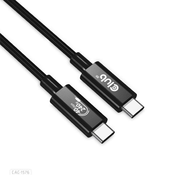 CLUB3D USB4 GEN3X2 TYPE-C BI-DIRECTIONAL CABLE 8K60HZ,DATA 40GBPS, PD 240W(48V/5A) EPR M/M 1M / 3.28 [CAC-1576]