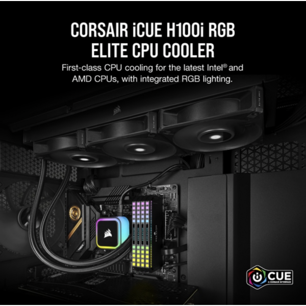 CORSAIR DISSIPATORE ICUE H100I ELITE RGB LIQUID CPU COOLER [CW-9060058-WW]