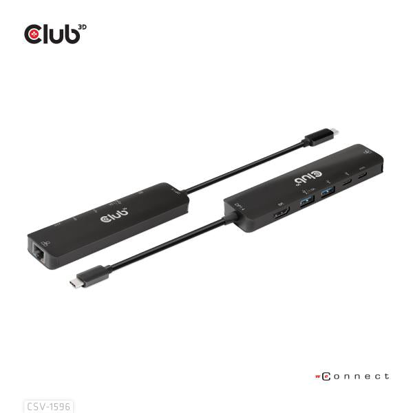 CLUB 3D HUB USB GEN1 TYPE-C, 6-in-1 HDMI 8K30Hz-4K120Hz, 2xUSB TYPE-A, RJ45 2xUSB TYPE-C, DATA E P [CSV-1596]