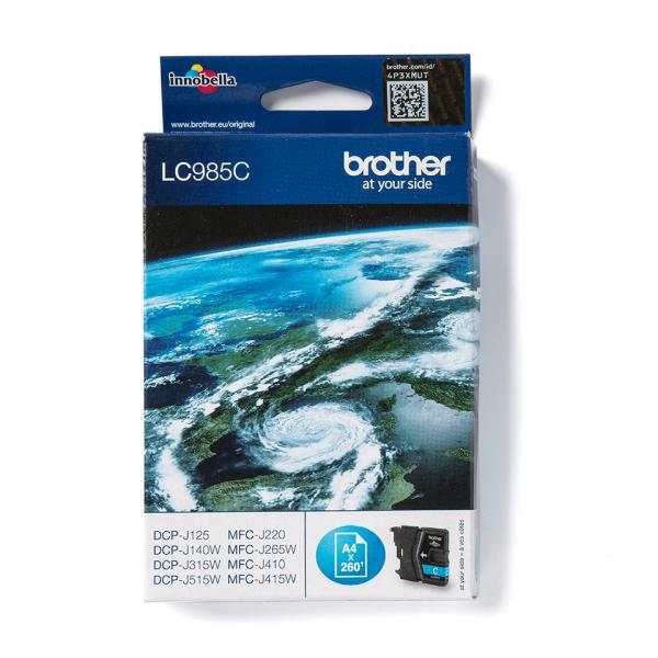 BROTHER INK CART CYAN 260 PAGES FOR MFC-J220/J265W/J410/DCP-J515W [LC985C]