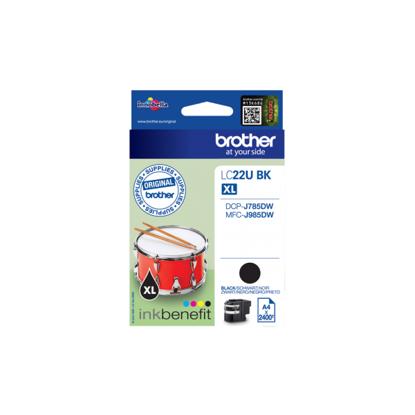 Brother LC22UBK cartuccia d'inchiostro 1 pz Originale Nero [LC22UBK]