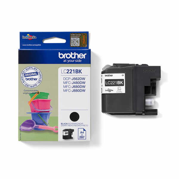 Brother LC221BK cartuccia d'inchiostro 1 pz Originale Nero [LC221BK]