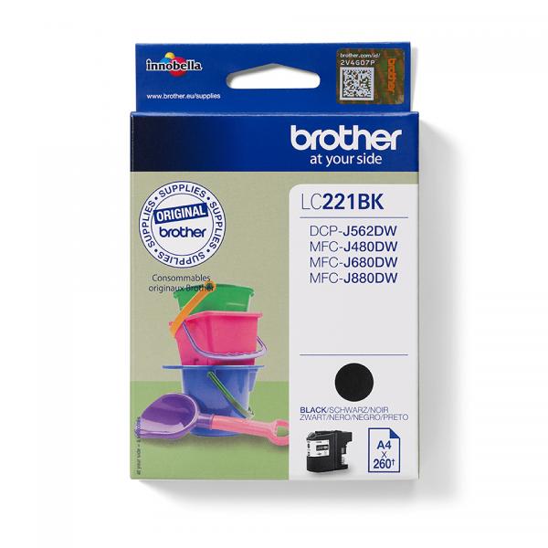 Brother LC221BK cartuccia d'inchiostro 1 pz Originale Nero [LC221BK]