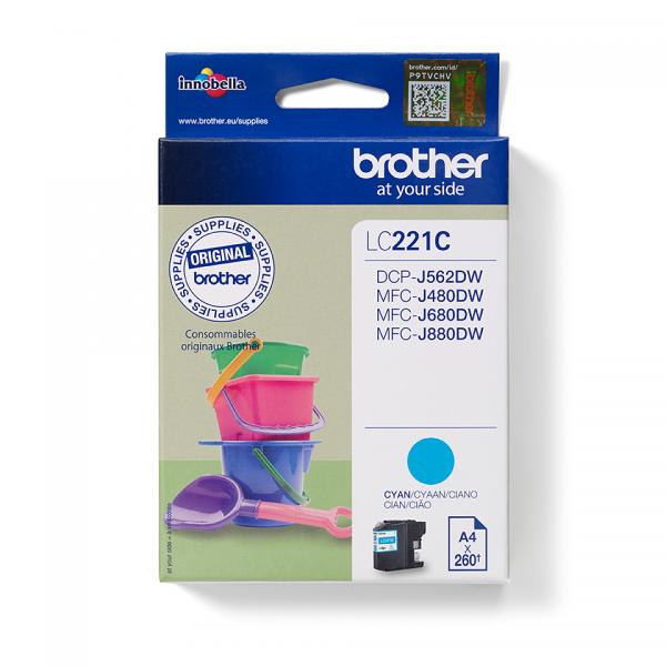 Brother LC221C cartuccia d'inchiostro 1 pz Originale Ciano [LC221C]