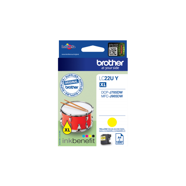 Brother LC22UY cartucho de tinta 1ud Original Amarillo [LC22UY]